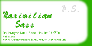 maximilian sass business card